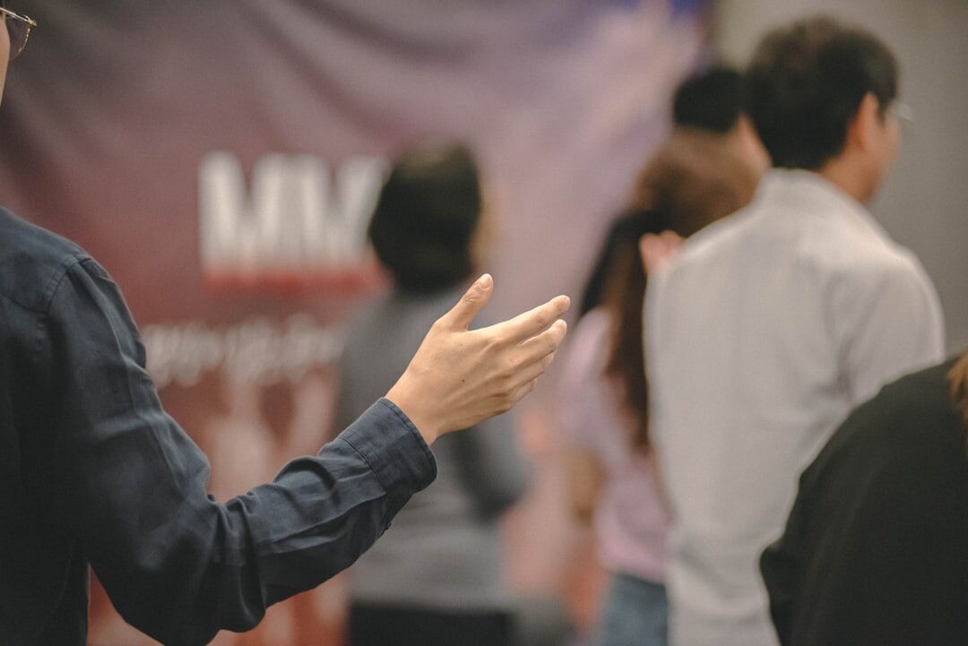 man leading business workshop